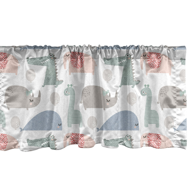 Ensemble de 2 cantonnières Ambesonne, motif carré rétro 51358, L 54 po x L 12 po