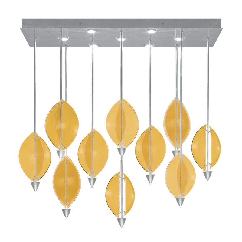 Embark 17 - Light LED Kitchen Island Pendant, Standard Silver Leaf, Amber