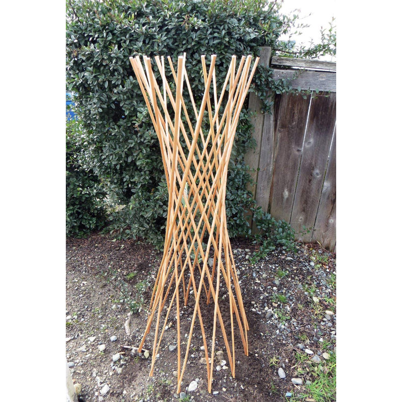 Treillis extensible en bois de saule carbonisé sans peau, H 48 po x l 14 po x P 14 po