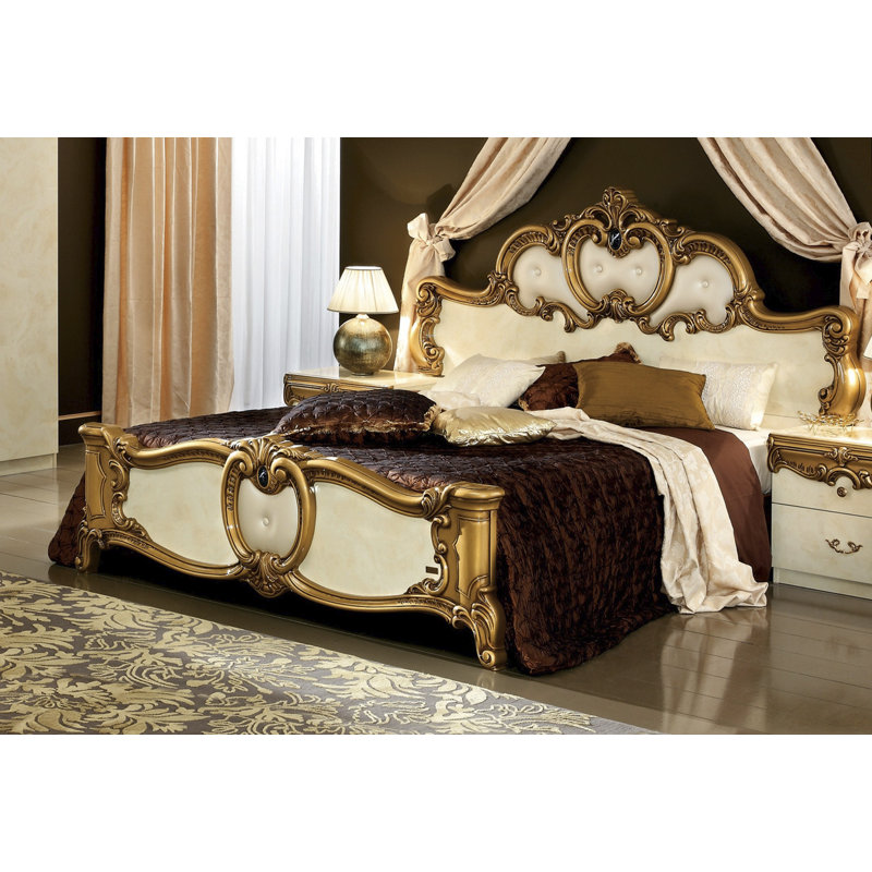 Rumsey Vegan Leather Standard Bed, King, Ivory