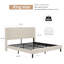 Structure de lit plateforme en métal durable avec station de charge, aucun sommier requis, assemblage facile, conception silencieuse