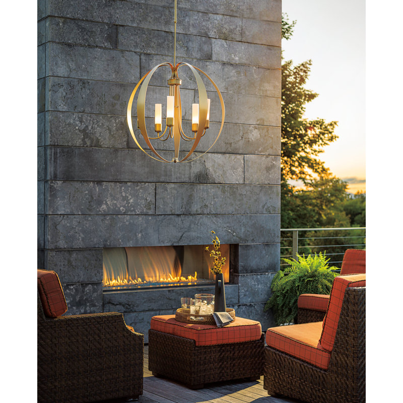 Pomme 5 - Light Outdoor Pendant, Coastal Burnished Steel, Opal Glass