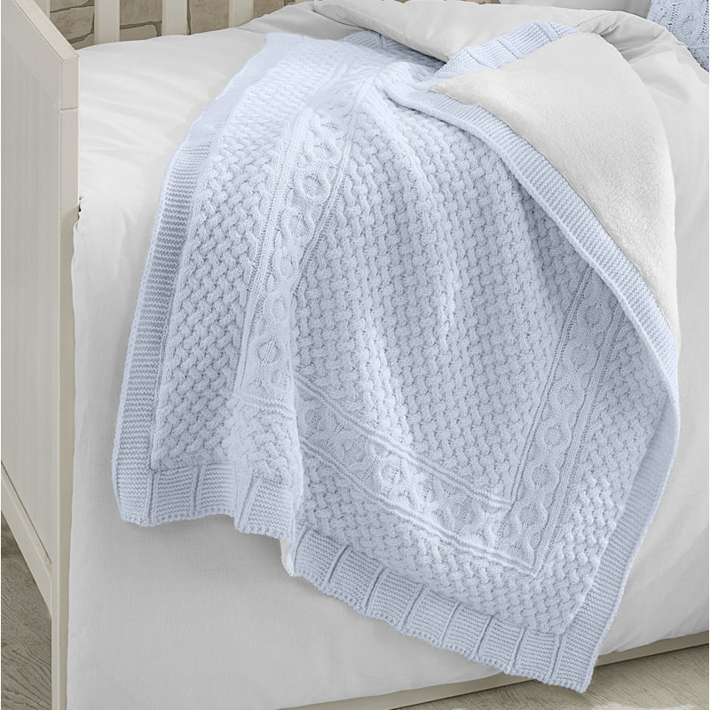Couverture pour bébé en laine Kingsley, Bleu