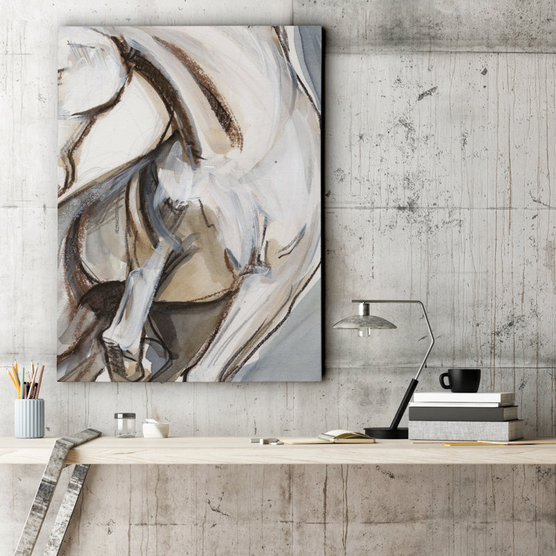 « cheval abstraction ii », reproduction sur toile tendue, H 36 po x l 48 po x P 1,5 po