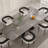 Modern Extendable Sintered Stone Dining Table With 8 Boucle Upholstered Chairs Set-120138420
