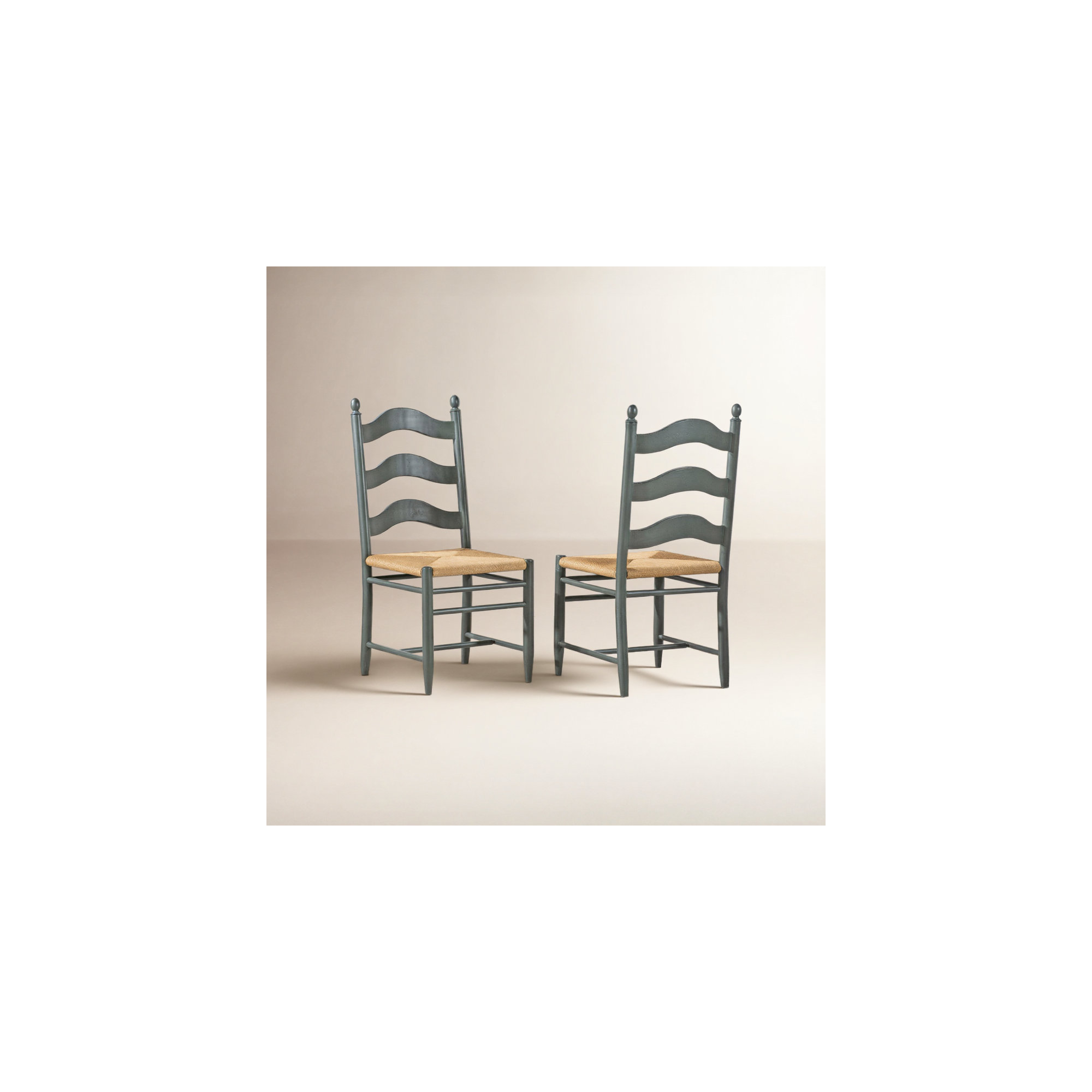 Country Living Ladder Back Side Chair, Green