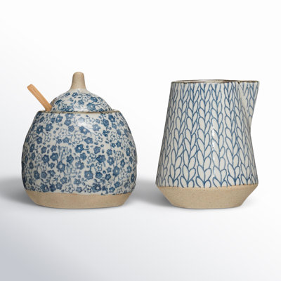 Nuvo Stoneware Sugar And Creamer Set