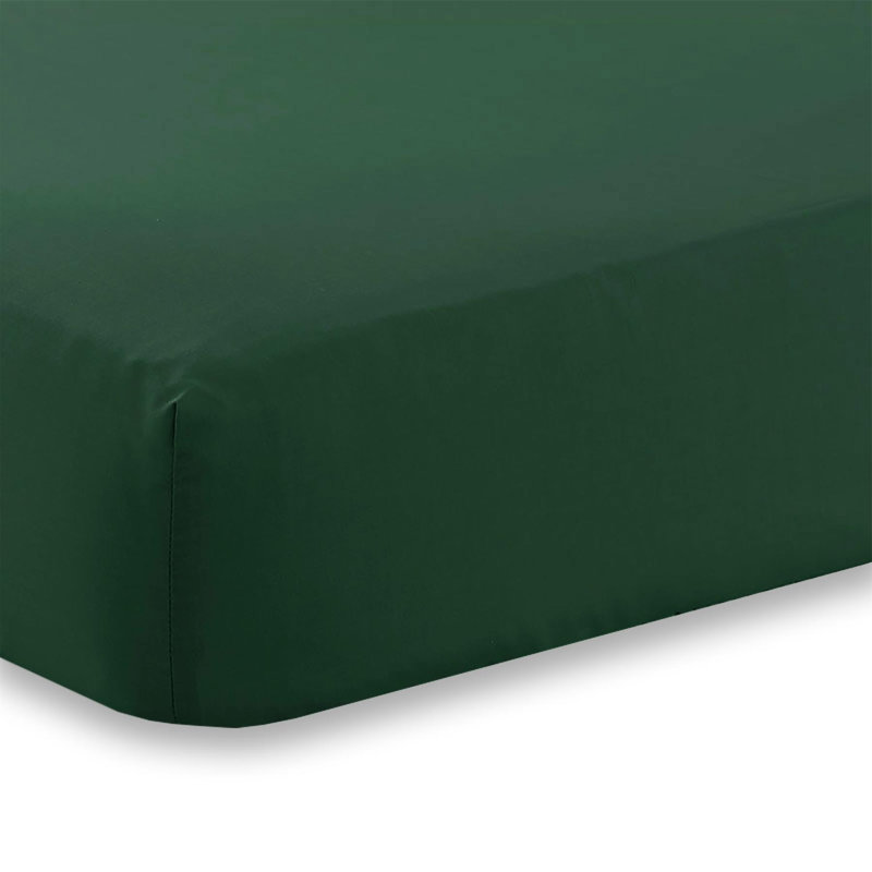 Girovard Percale Fitted Sheet, Double, Green 