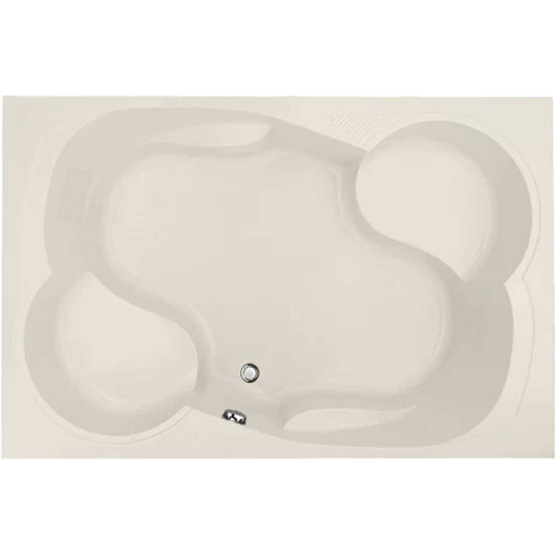 Makyla 75'' L Soaking Bathtub, Polished Chrome, Biscuit