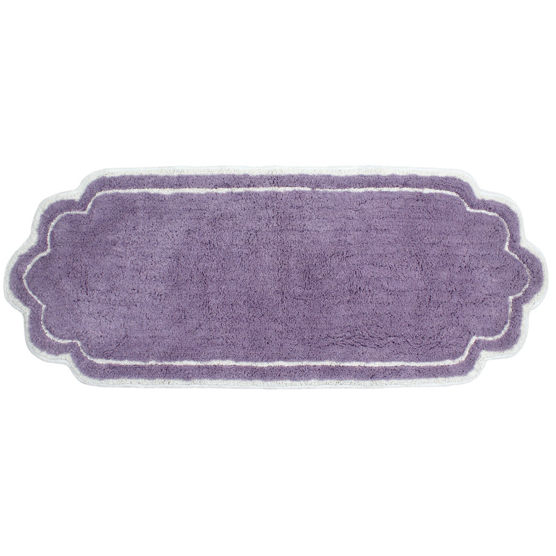 Dobrinka Bath Rug Plush 100% Cotton Mat, Unique Design, Absorbent, Quick Dry, Purple, 21"x54"(Rectangle)