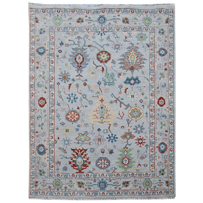 Rectangle Hand Knotted Wool Area Rug