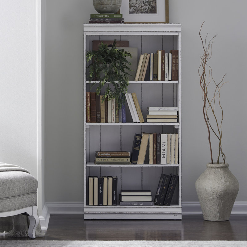 Colchester 60 Inch Bookcase w/ Planked Back Panel, (4 Shelves) 60.25" H x 30" W x 12.5" D