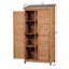 Grande remise extérieure en bois avec armoire à outils verticale en métal pour jardin