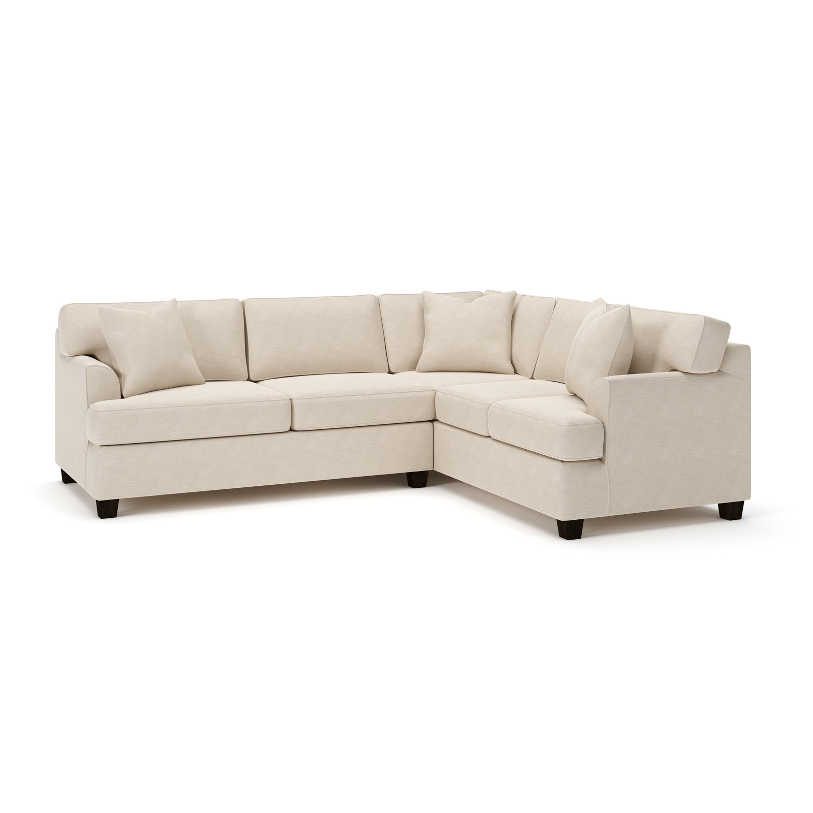 Conradina Upholstered L-Sectional, Conversation Ivory Basketweave, Right Hand Facing