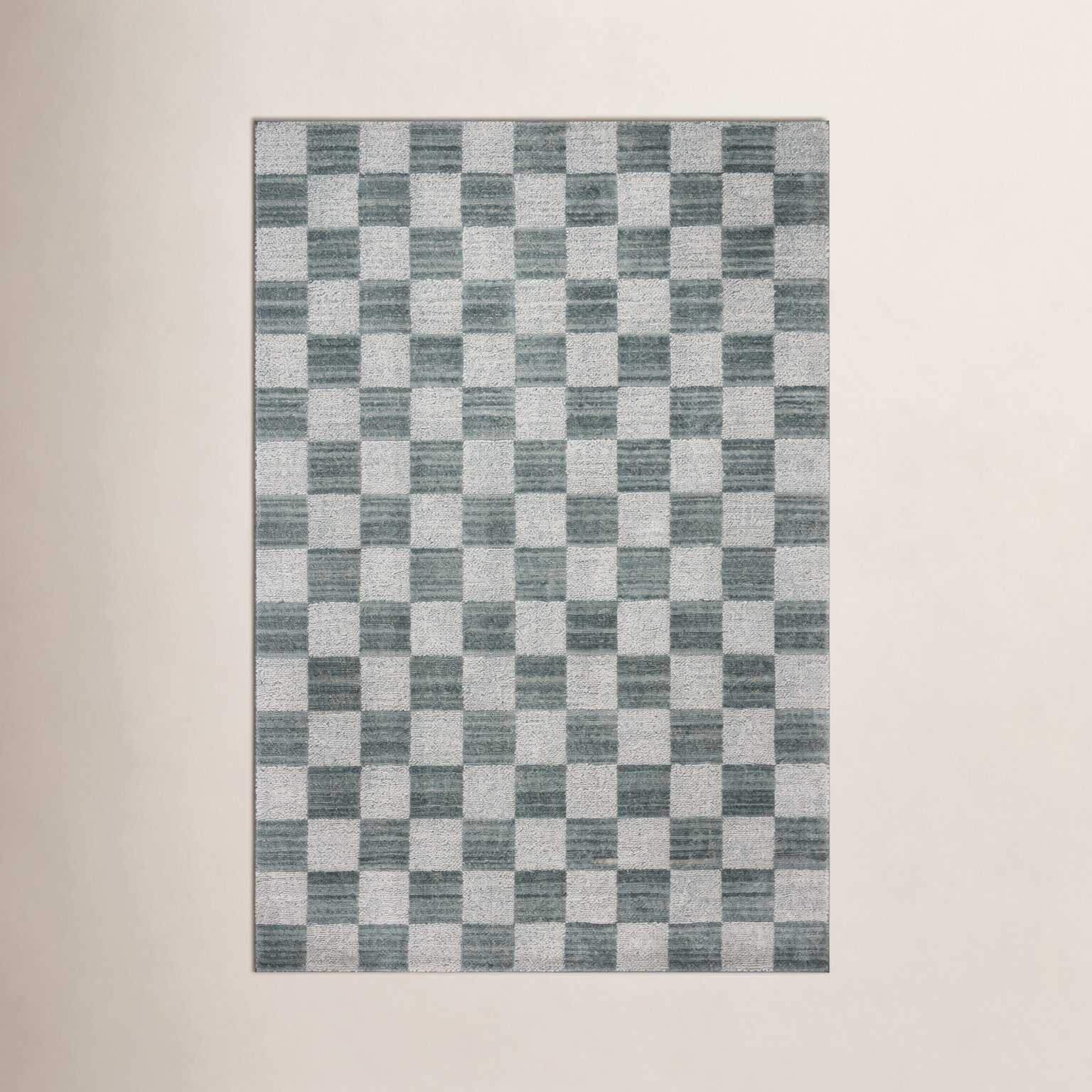 Calvin Blue / Ivory Area Rug, Rectangle 7'10" x 10'