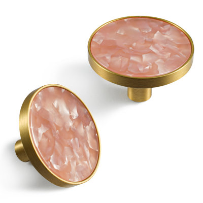 Peachy Pink Shell Pattern Circle Knob Multipack