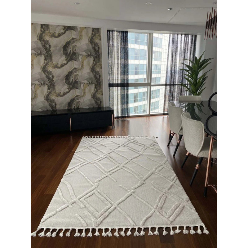 Tapis rectangulaire en coton Tilina, Rectangle 2 pi 7 po x 9 pi 10 po