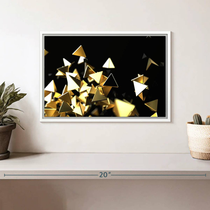 Golden Pyramids, Cadre flottant blanc, 13 po x 9 po
