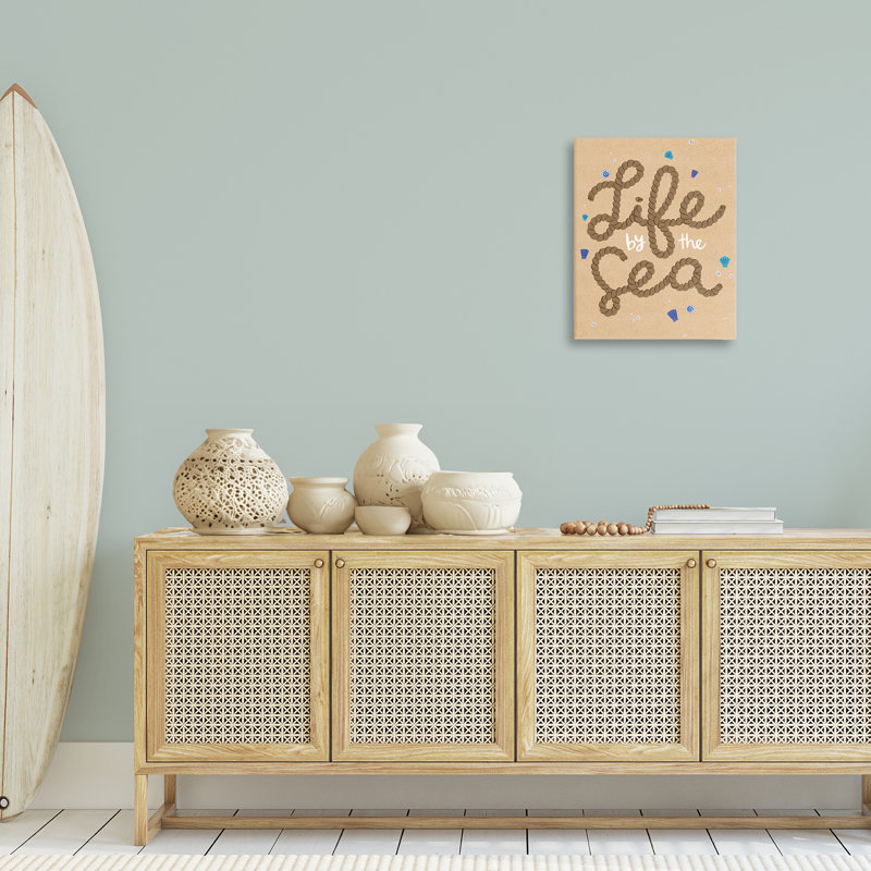  Art mural sur toile "Life by Sea Nautical Rope" par Deborah Curiel, H 20 po x l 16 po