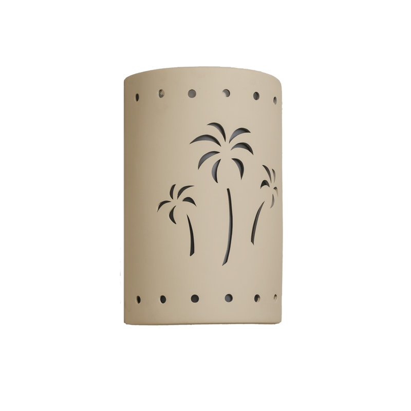 Hockinson Ceramic Outdoor Wall Light, LED Bulb Included, Cottonwood, 15" H x 10" W x 5" D