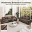 Ensemble de canapé modulaire rembourré 2 pièces, ensemble de canapé surdimensionné avec causeuse et fauteuil-942729328
