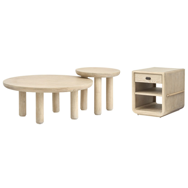 Table de bout avec table de bout Nesting, 3 pièces: 2 tables basses, table de bout