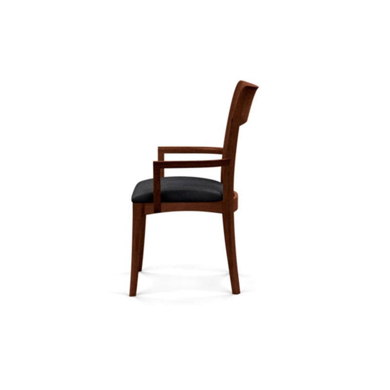 Ingrid Upholstered Arm Chair, Cognac Cherry, Microseude Onyx