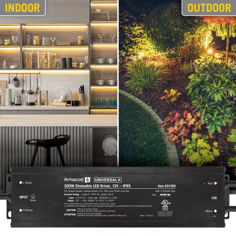 Universal + gradateur de lumière à DEL 12 V DC, ELV / MLV / Triac, 300 W, 300
