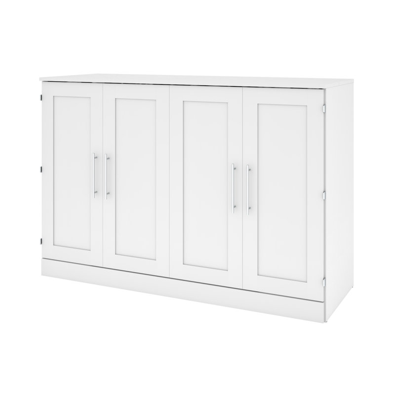 Lit armoire avec matelas Pur, Grand, blanc