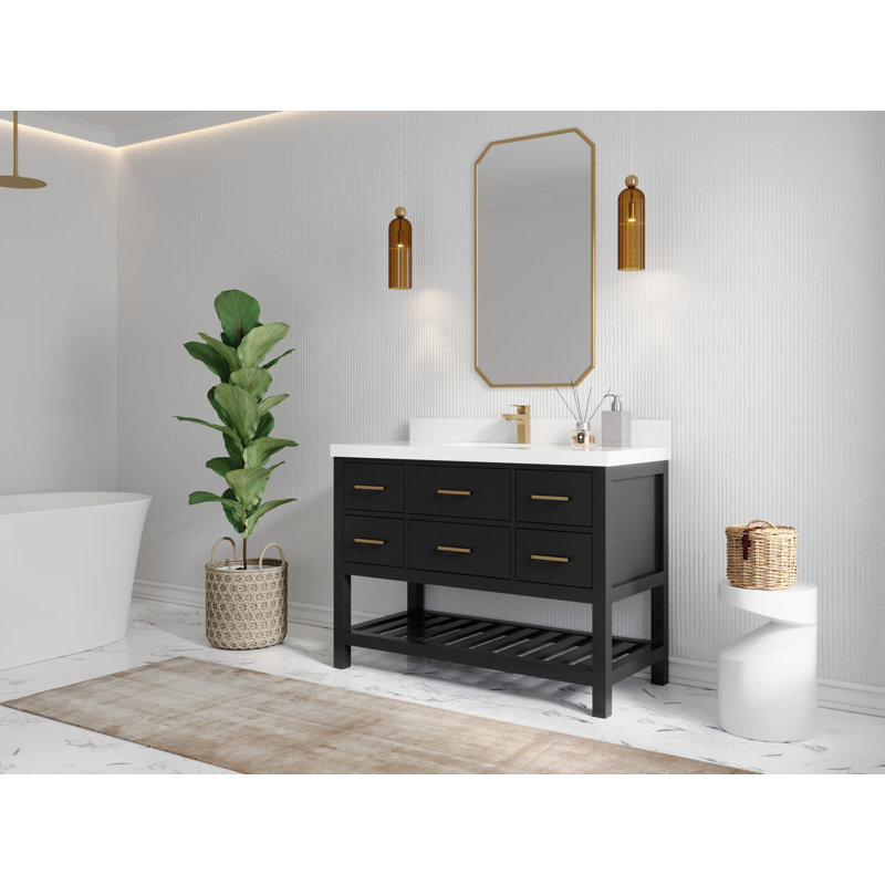 48 po Parker X P 22 po De salle de bain Quartz, Quartz de Carrare