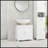 Kleankin Bathroom Vanity Cabinet With U-Shape And Adjustable Shelf For Under Sink Storage, White-1144904352