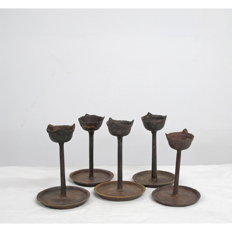 7'' H Iron Cast Tabletop Candlestick