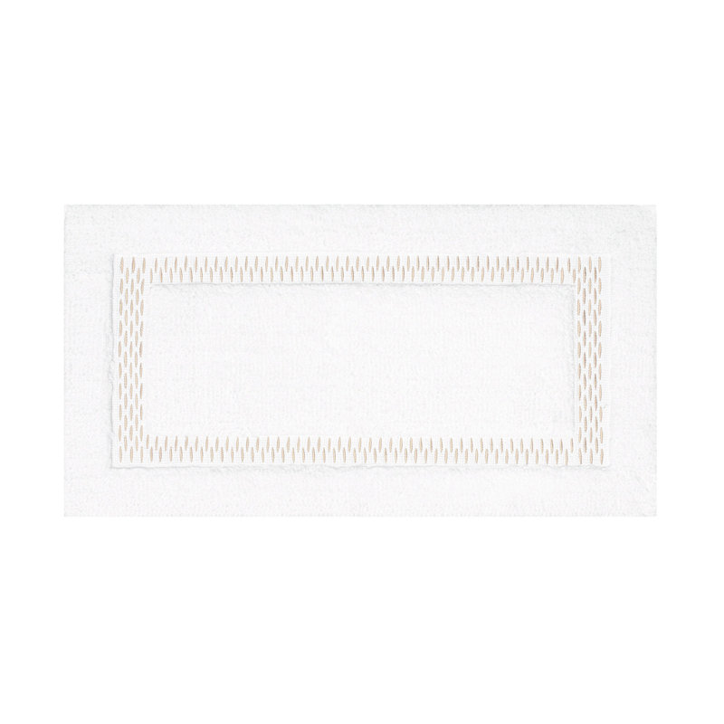Alhambra Bath Rug, 24" W x 39" L, White/Fog