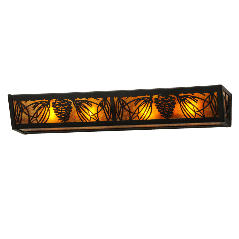 Barre d'éclairage de salle de bain 4 lumières à intensité variable, Noir, Ambre