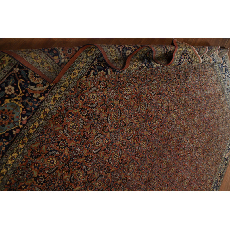 One-of-a-Kind 14'7" X 21'0" 1900s Wool Area Rug in Orange