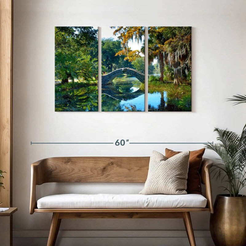 Lilie Bridge Over Pond, 28" H x 45" W