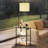 59.06'' Tray Table Floor Lamp with USB & Type-C & AC Port，Modern Shelves Side Table