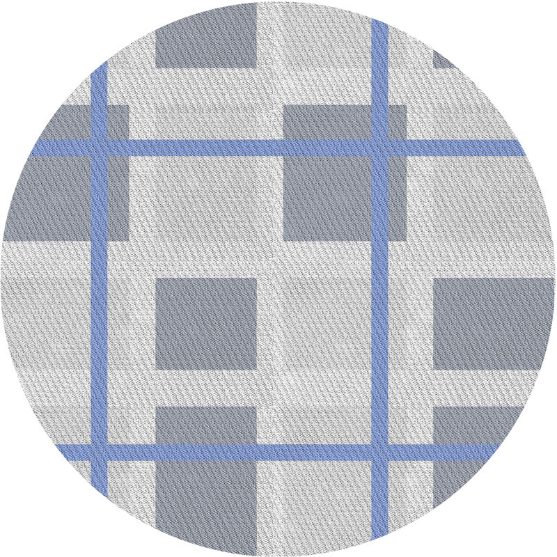 Tapis géométrique gris, Rond 6 pi