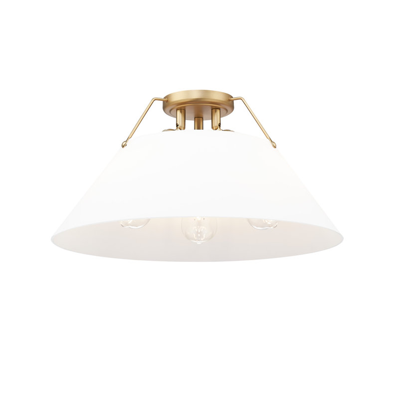 Plafonnier encastré 3 lumières Weatherford, Bronze champagne brossé, Verre opale