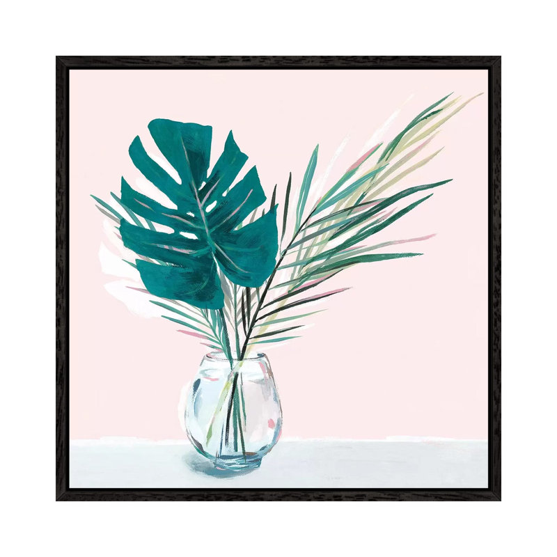 Sunday Palms by Isabelle Z - Painting on Canvas, Black Framed, 45.72 cm H x 45.72 cm W