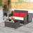 Gymax Wicker 2 - Person Patio Conversation Set with Cushions