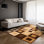 Vintage Checkered Brown Area Rug