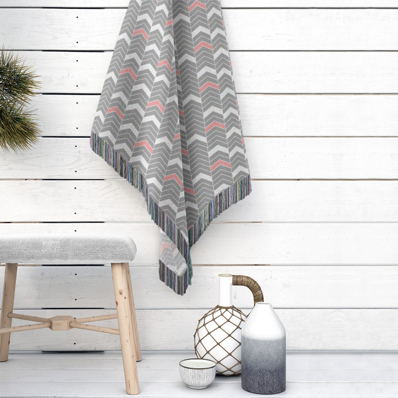 Couverture en coton tissé Rhonda, l 37 po x L 52 po, Rouge