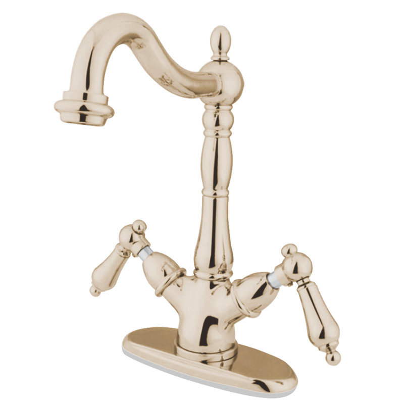 Robinet pour vasque à fixation sur comptoir à deux ou trois trous Kingston Brass Heritage, Nickel poli