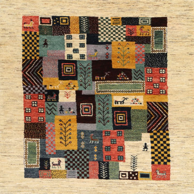 Tapis beige/brun/gris contemporain