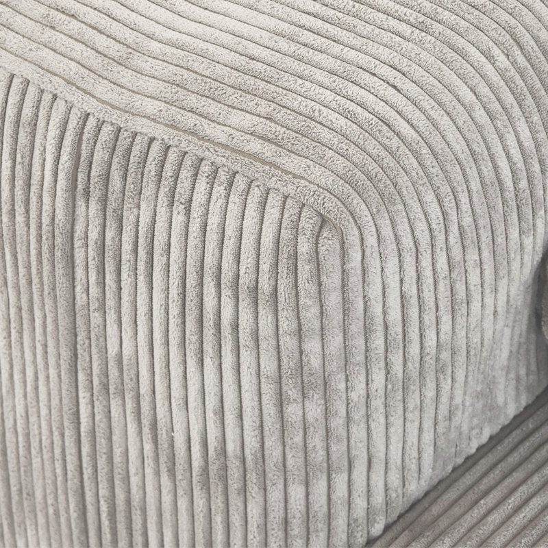 Canapé modulaire rembourré à 4 places en velours côtelé avec repose-pieds Cloud, Grey Corduroy