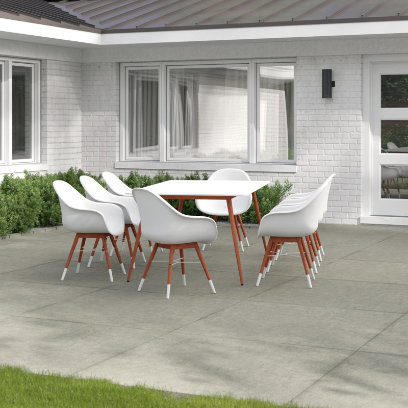 Anautica 8 - Person Wood Patio Dining Set with Rectangular Table