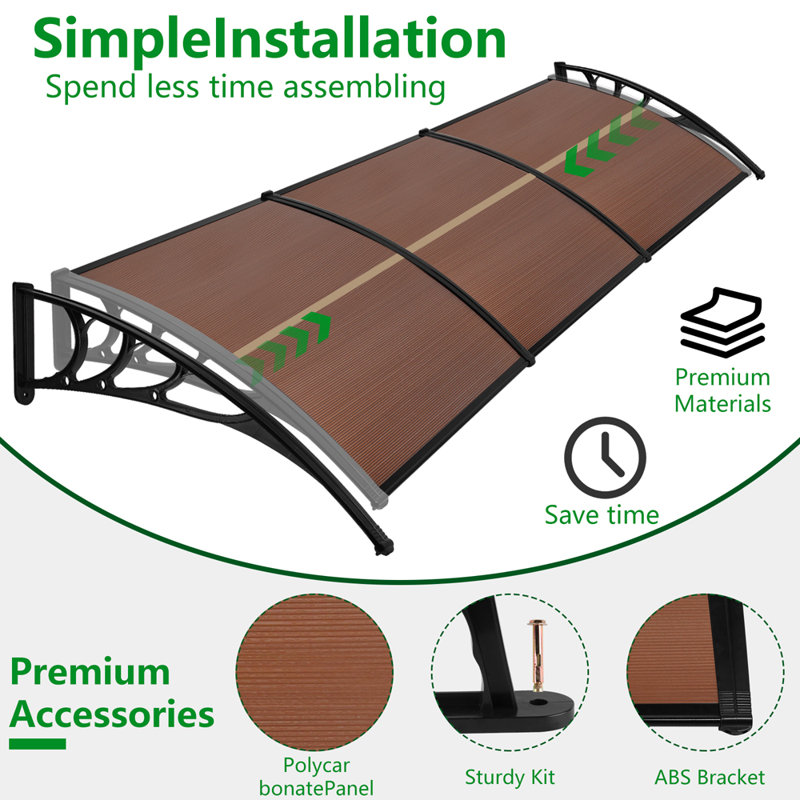 Window Awning Door Canopy Outdoor ABS Front Door Awnings