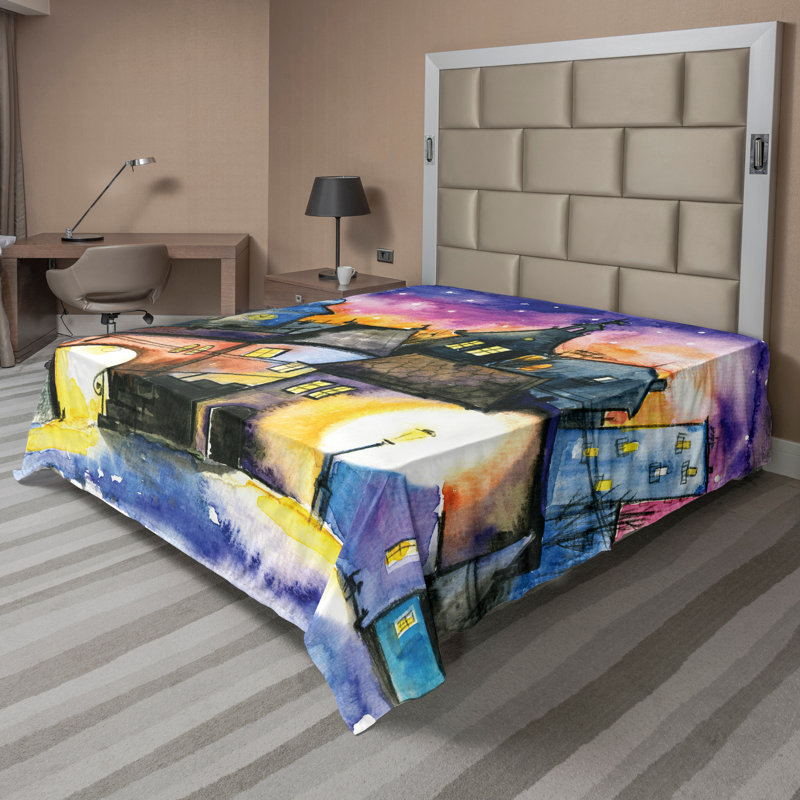 Multicolore Ambesonne, Drap plat très grand californien