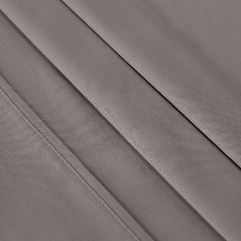 Ensemble de draps à poches profondes en coton égyptien uni 300 fils Blue Nile Mills, Très grand simple, Gris